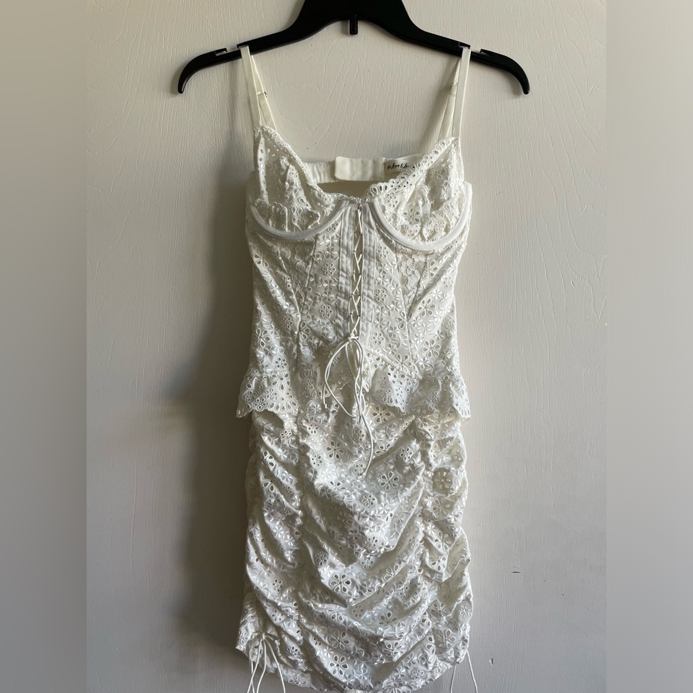 For Love and Lemons Corset Ruched Mini Dress